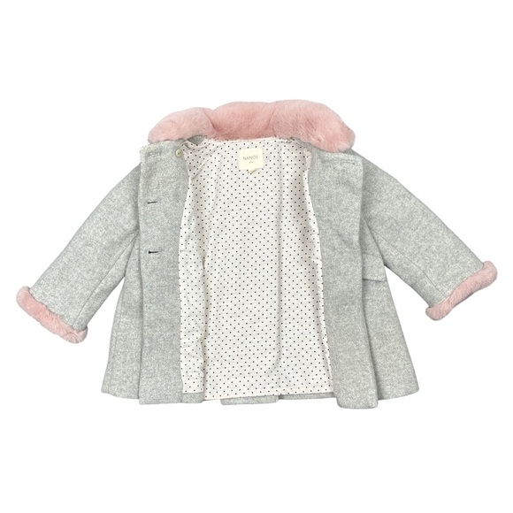 Chic Gray Coat with Pink Accents - Picture 3 of 3